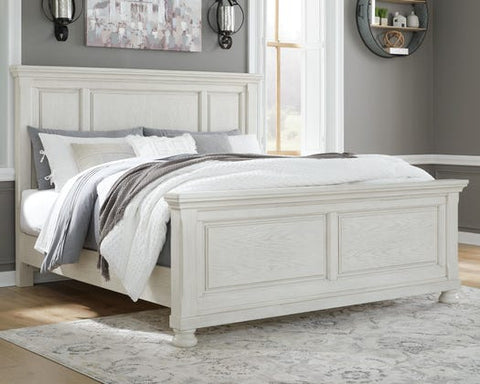 Robbinsdale King Panel Bed – Antiqued White