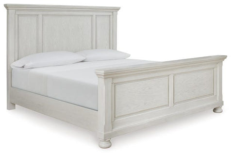 Robbinsdale King Panel Bed – Antiqued White