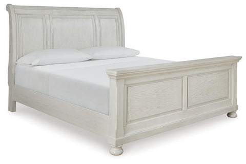 Robbinsdale Queen Sleigh Bed – Antiqued White