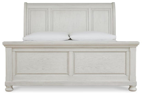 Robbinsdale Queen Sleigh Bed – Antiqued White