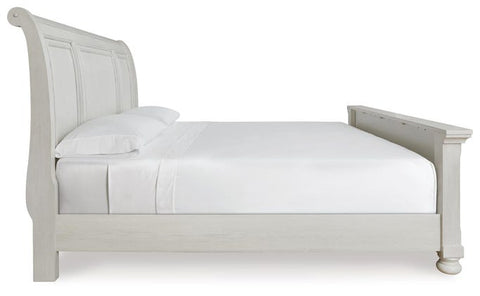 Robbinsdale Queen Sleigh Bed – Antiqued White