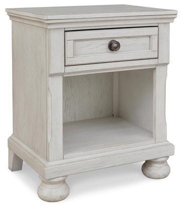 Robbinsdale 1-Drawer Nightstand – Antiqued White