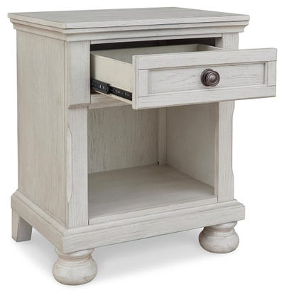 Robbinsdale 1-Drawer Nightstand – Antiqued White