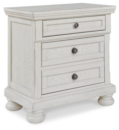Robbinsdale 2-Drawer Nightstand with Hidden Tray – Antiqued White