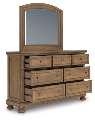 Feddinger 2-Piece Master Dresser and Mirror Set – Medium Brown