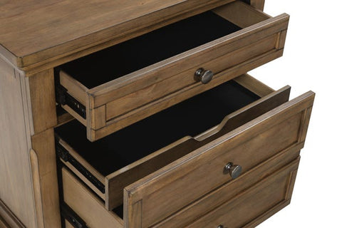 Feddinger 2-Drawer Nightstand with Hidden Tray – Medium Brown