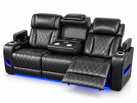 Party Time Power Recliner Sofa – Black