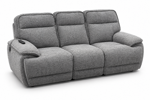 Altari Dual Power Reclining Sofa with Remote Control – Heather Grey