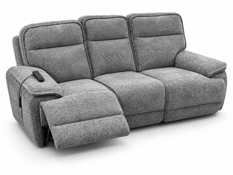 Altari Dual Power Reclining Sofa with Remote Control – Heather Grey