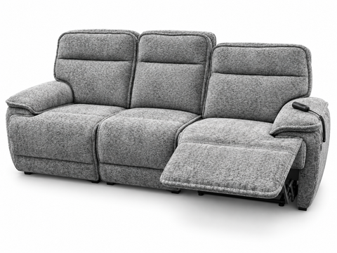 Altari Dual Power Reclining Sofa with Remote Control – Heather Grey