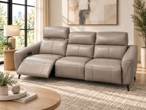 Milano Dual Power Reclining Sofa with Power Headrests & USB