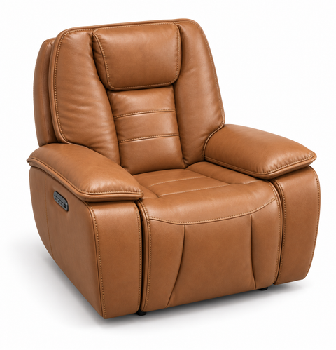 Verona Luxury Leather Power Recliner Chair with Power Headrest & USB