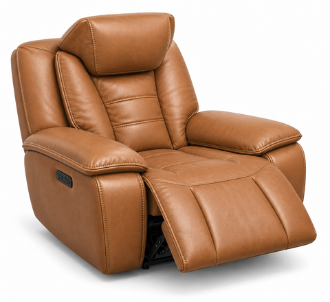 Verona Luxury Leather Power Recliner Chair with Power Headrest & USB