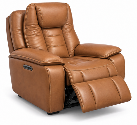 Verona Luxury Leather Power Recliner Chair with Power Headrest & USB