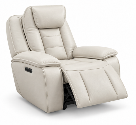 Verona Luxury Leather Power Recliner Chair with Power Headrest & USB