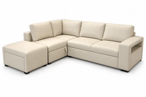 Lugano Sleeper Sectional with Pull-Out Bed & Open Arm Storage