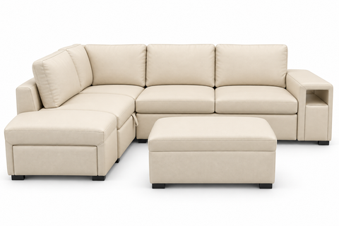 Lugano Sleeper Sectional with Pull-Out Bed & Open Arm Storage