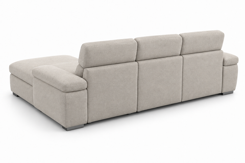 Veloce Modern Pop-Up Sleeper Sectional with Storage Chaise & Adjustable Headrests