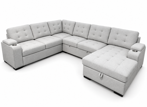 Kallisto Grand Pop-Up Sleeper Sectional with Storage Chaise