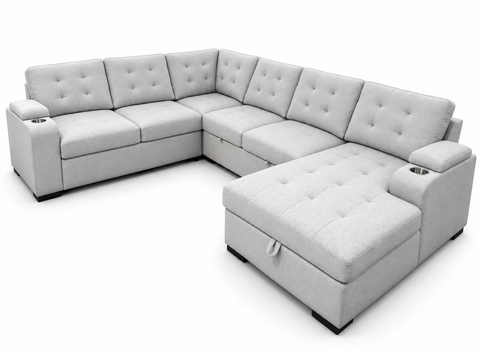 Kallisto Grand Pop-Up Sleeper Sectional with Storage Chaise