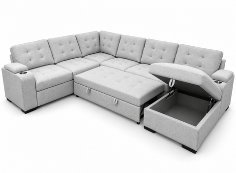 Kallisto Grand Pop-Up Sleeper Sectional with Storage Chaise