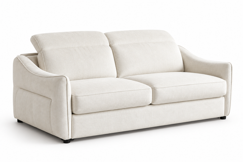 Lucerne European Roll-Out Sleeper Sofa Bed with Built-In Mattress – Ivory