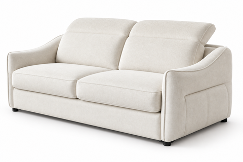 Lucerne European Roll-Out Sleeper Sofa Bed with Built-In Mattress – Ivory