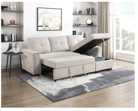 Convene 2-Piece Sectional with Reversible Chaise and Pull-Out Bed