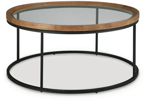 Noraluna Round Glass Top Cocktail Table