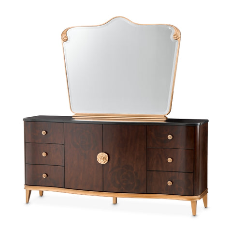 Camellia Field Dresser with Mirror Warm Pecan