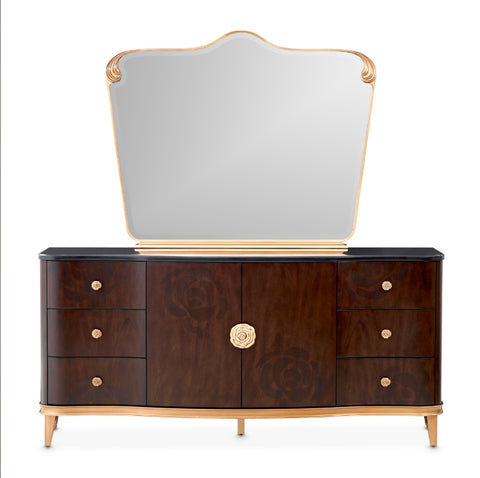 Camellia Field Dresser with Mirror Warm Pecan