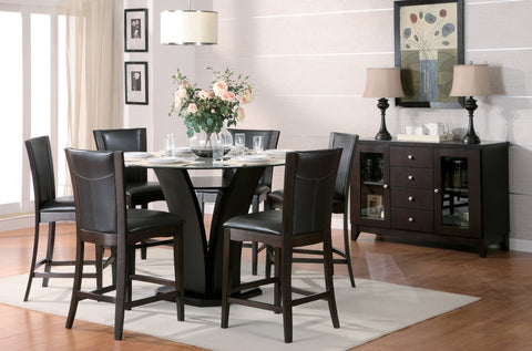 Round Counter Height Table with Glass Top