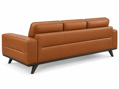 Natuzzi Editions Adrenalina C006 3-Seater Italian Leather Sofa – Cognac Tan