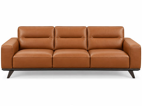 Natuzzi Editions Adrenalina C006 3-Seater Italian Leather Sofa – Cognac Tan