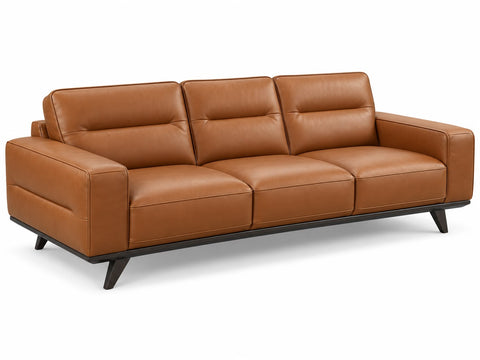 Natuzzi Editions Adrenalina C006 3-Seater Italian Leather Sofa – Cognac Tan