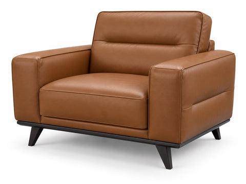 Natuzzi Editions Adrenalina C006 Italian Leather Armchair – Cognac Tan