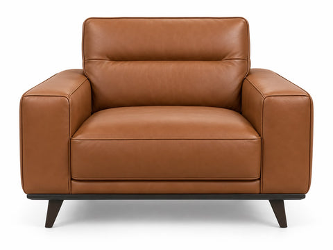 Natuzzi Editions Adrenalina C006 Italian Leather Armchair – Cognac Tan