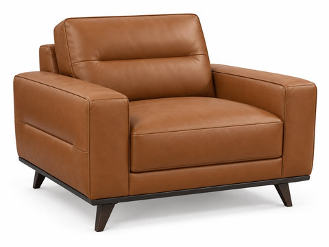 Natuzzi Editions Adrenalina C006 Italian Leather Armchair – Cognac Tan