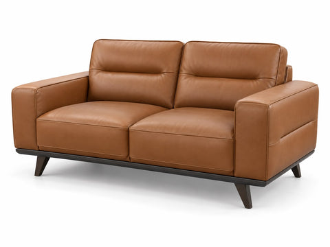 Natuzzi Editions Adrenalina C006 Italian Leather Loveseat – Cognac Tan