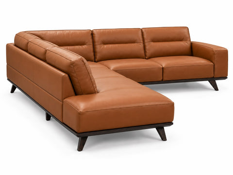 Natuzzi Editions Adrenalina C006 Italian Leather Open-End Corner Sectional – Cognac Tan