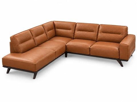 Natuzzi Editions Adrenalina C006 Italian Leather Open-End Corner Sectional – Cognac Tan