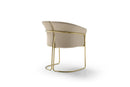 Elegant Cream Upholstered Lounge Chair with Gold Frame