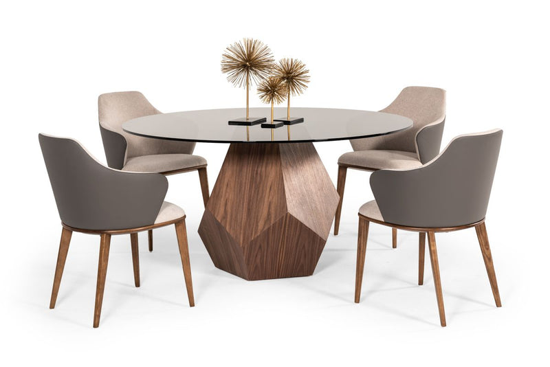 Megan - Mid-Century Modern Walnut Dining Set