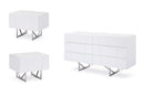 Modrest Chrysler Modern White 4-Piece Bedroom Set