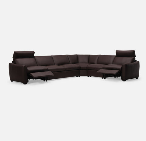Charli Sectional with Espresso Wood Legs