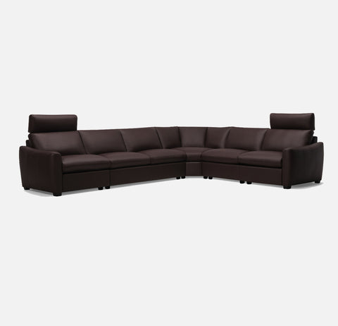 Charli Sectional with Espresso Wood Legs