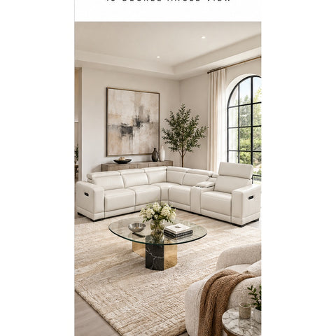 Luxe Modular Power Recliner Sectional – Off White