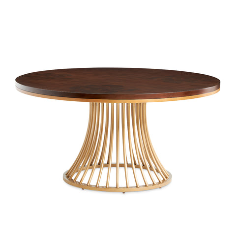 Camellia Field Round Dining Table Warm Pecan