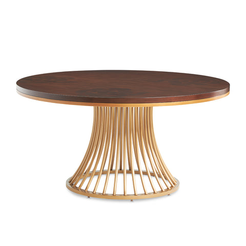 Camellia Field Round Dining Table Warm Pecan