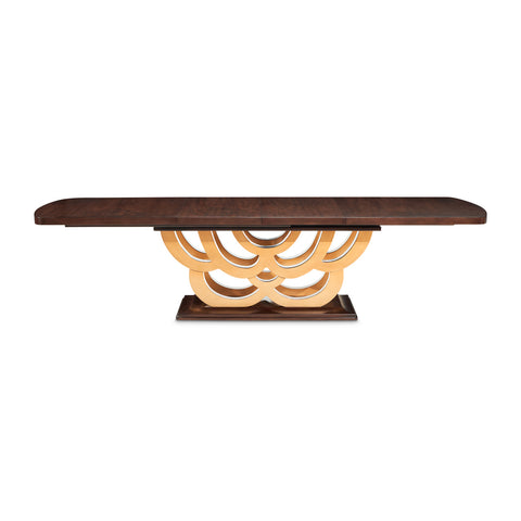 Camellia Field Rectangular Pedestal Dining Table Warm Pecan